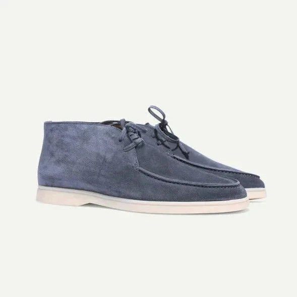 Suede Shoes With Laces - Nude
