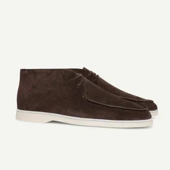 Suede Shoes With Laces - Nude