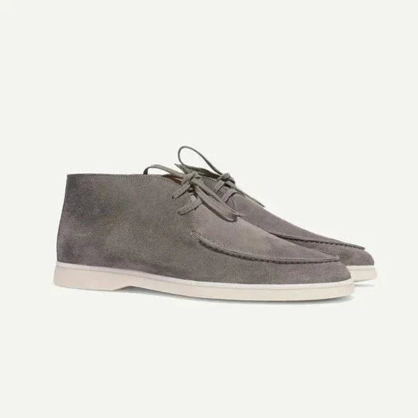 Suede Shoes With Laces - Nude