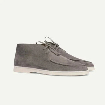 Suede Shoes With Laces - Nude