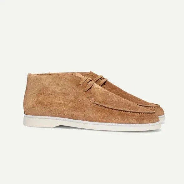 Suede Shoes With Laces - Nude