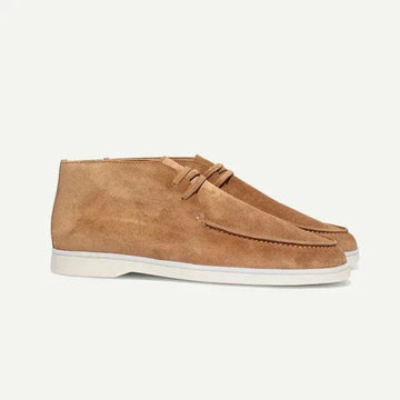 Suede Shoes With Laces - Nude