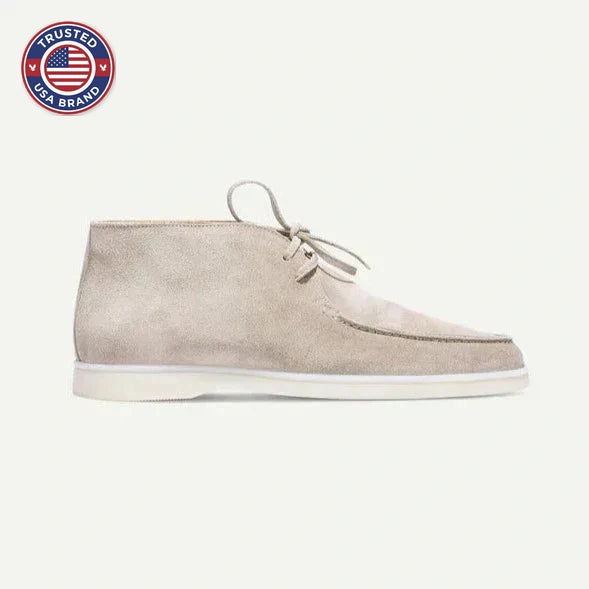 Suede Shoes With Laces - Nude