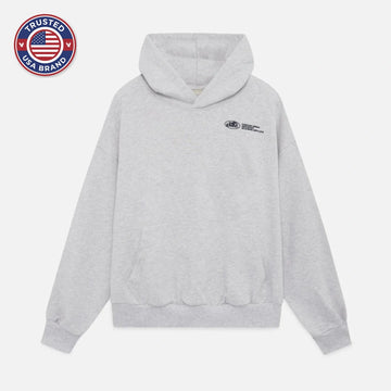 Women's winter fleece hoodie with text graphic - Navy