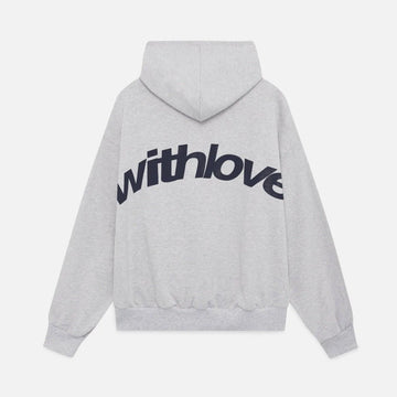 Women's winter fleece hoodie with text graphic - Navy