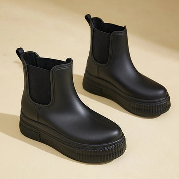 Waterproof Boots Women's Chelsea Platform Rain Ankle - Green