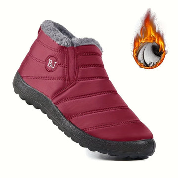 Women's ankle winter snow boots in Red