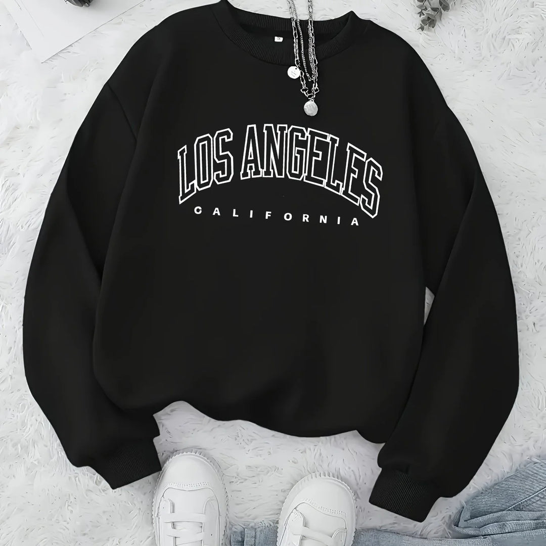 Women's crewneck winter Christmas sweater in Black