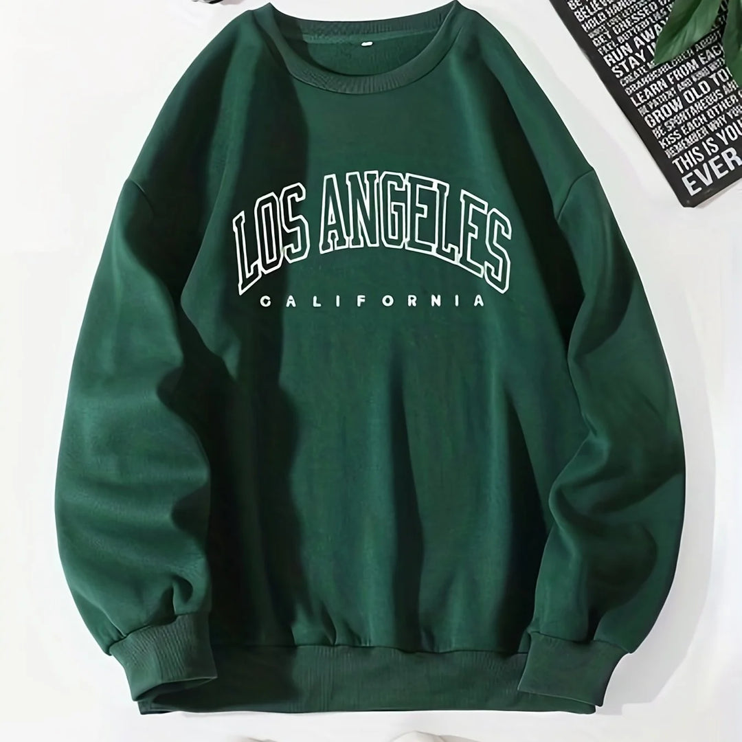 Women's crewneck winter Christmas sweater in Dark Green