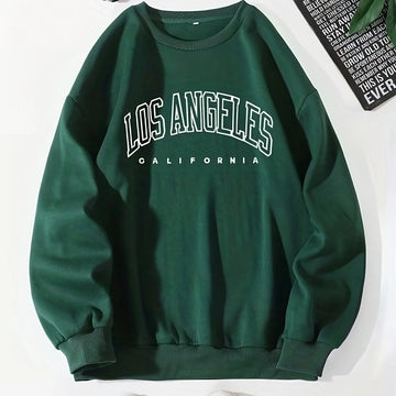 Women's crewneck winter Christmas sweater in Dark Green