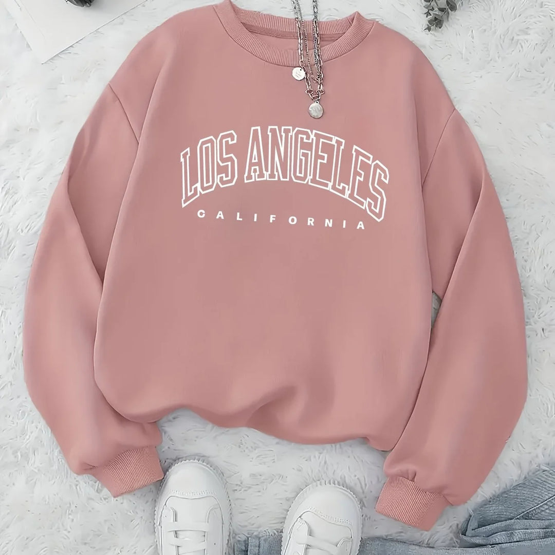 Women's crewneck winter Christmas sweater in Peach