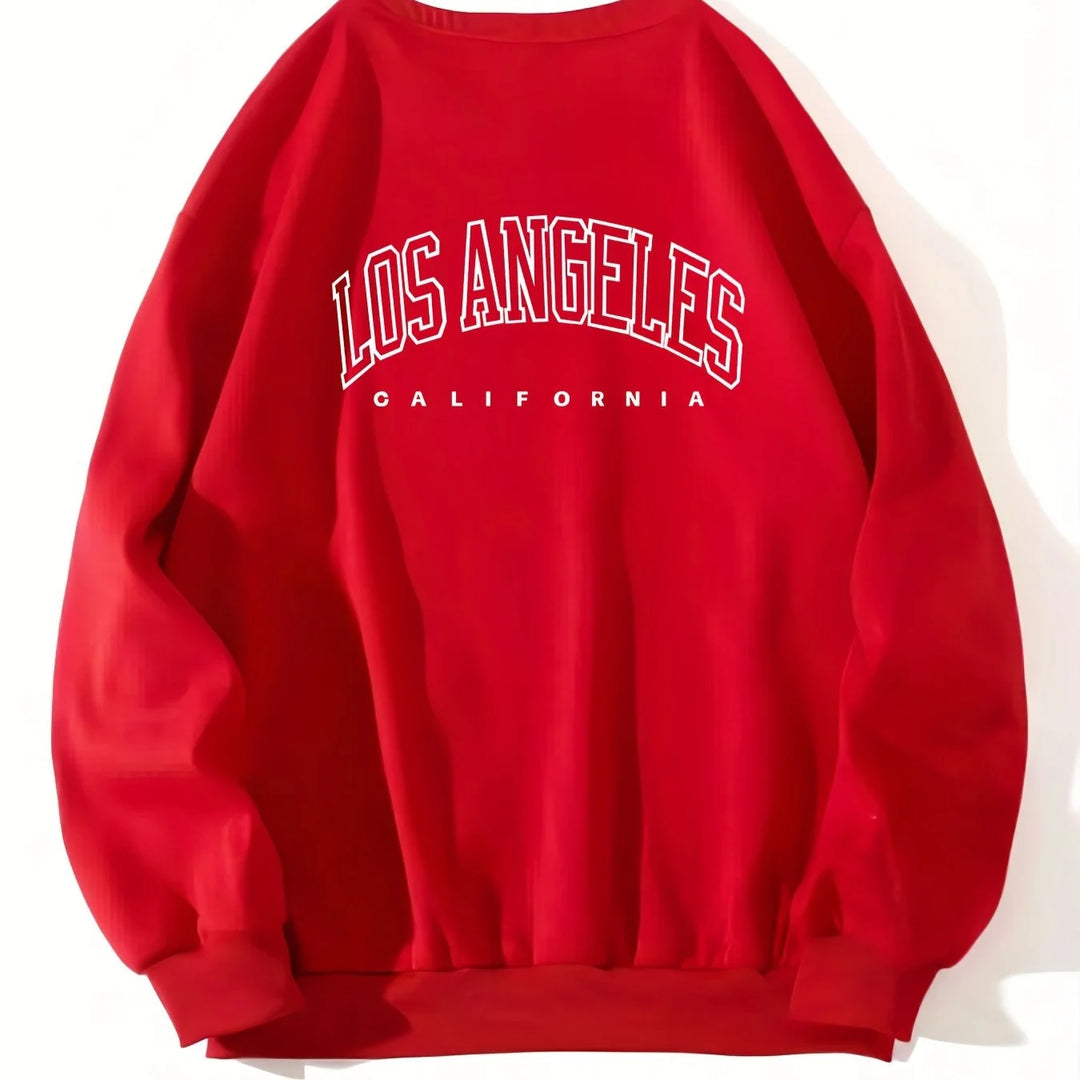 Women's crewneck winter Christmas sweater in Red