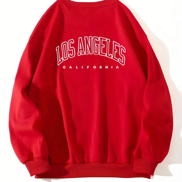 Women's crewneck winter Christmas sweater in Red