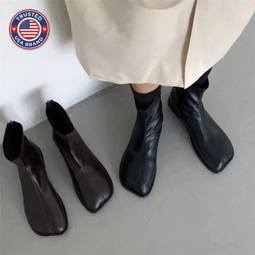 Women's winter ankle boots with elastic in Black