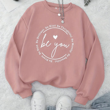 Women's graphic print crewneck winter Christmas sweater in Dusty Rose