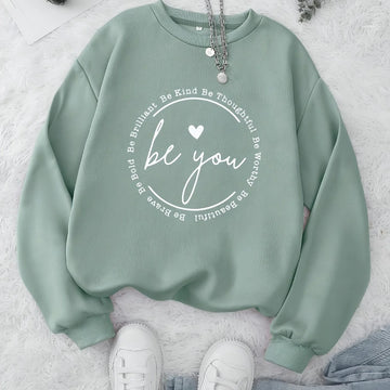 Women's graphic print crewneck winter Christmas sweater in Sage Green