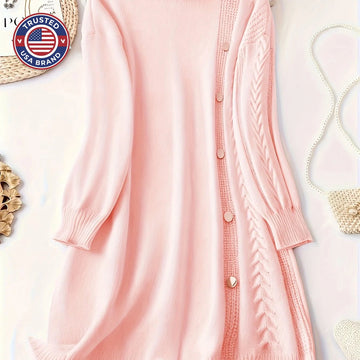 Women's high neck winter sweater dress in Apricot