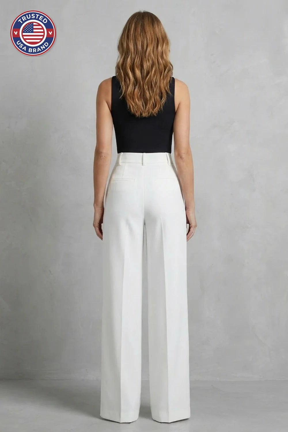 Women's high waisted pleated wide leg winter palazzo pants