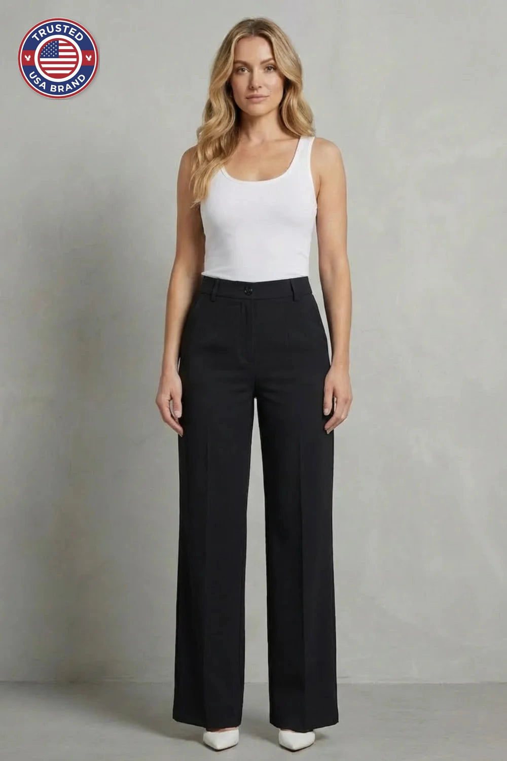 Women's high waisted straight leg winter tailored trousers