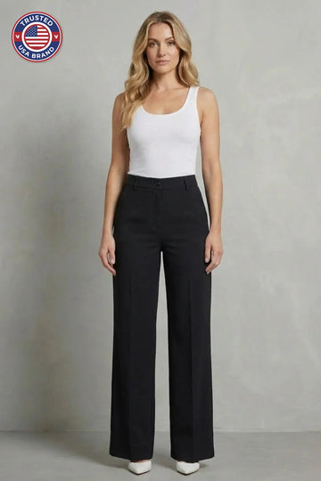 Women's high waisted straight leg winter tailored trousers