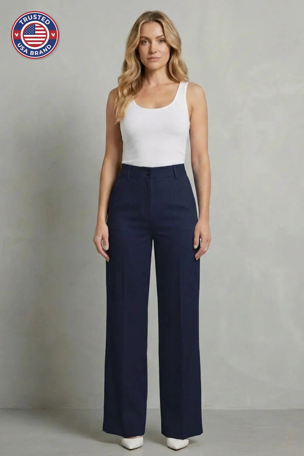 Women's high waisted straight leg winter tailored trousers