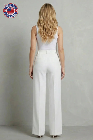 Women's high waisted straight leg winter tailored trousers