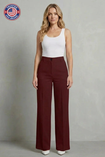 Women's high waisted straight leg winter tailored trousers