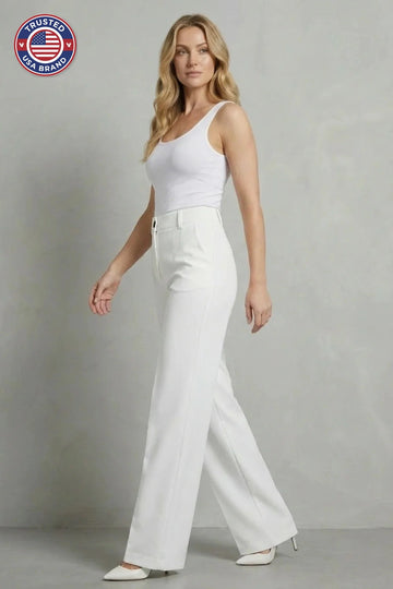 Women's high waisted straight leg winter tailored trousers