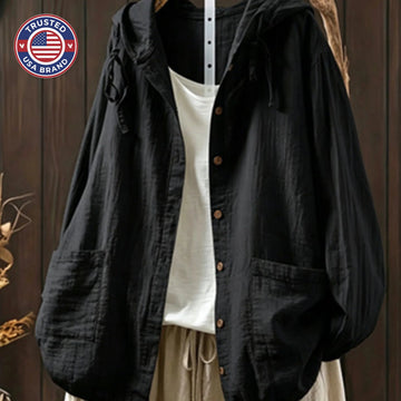Women's hooded button-up winter puffer jacket in Peach