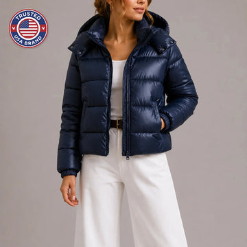 Women's winter quilted coat hooded lightweight puffer