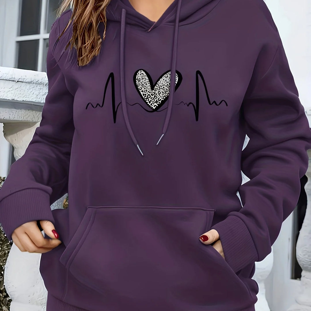 Women's comfy winter hoodie with drawstring closure in Purple