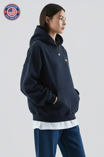 Women’s Hoodie with Front Print and Pullover Design - Black