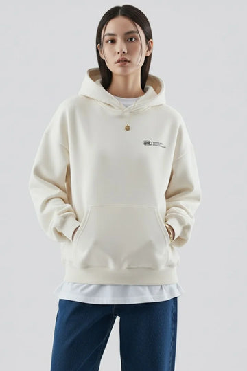 Women’s Hoodie with Front Print and Pullover Design - Black