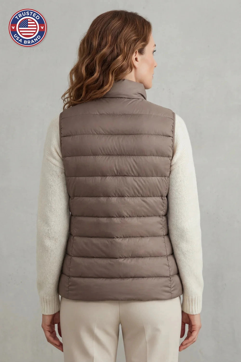 Women's puffer jacket style lightweight layering winter vest