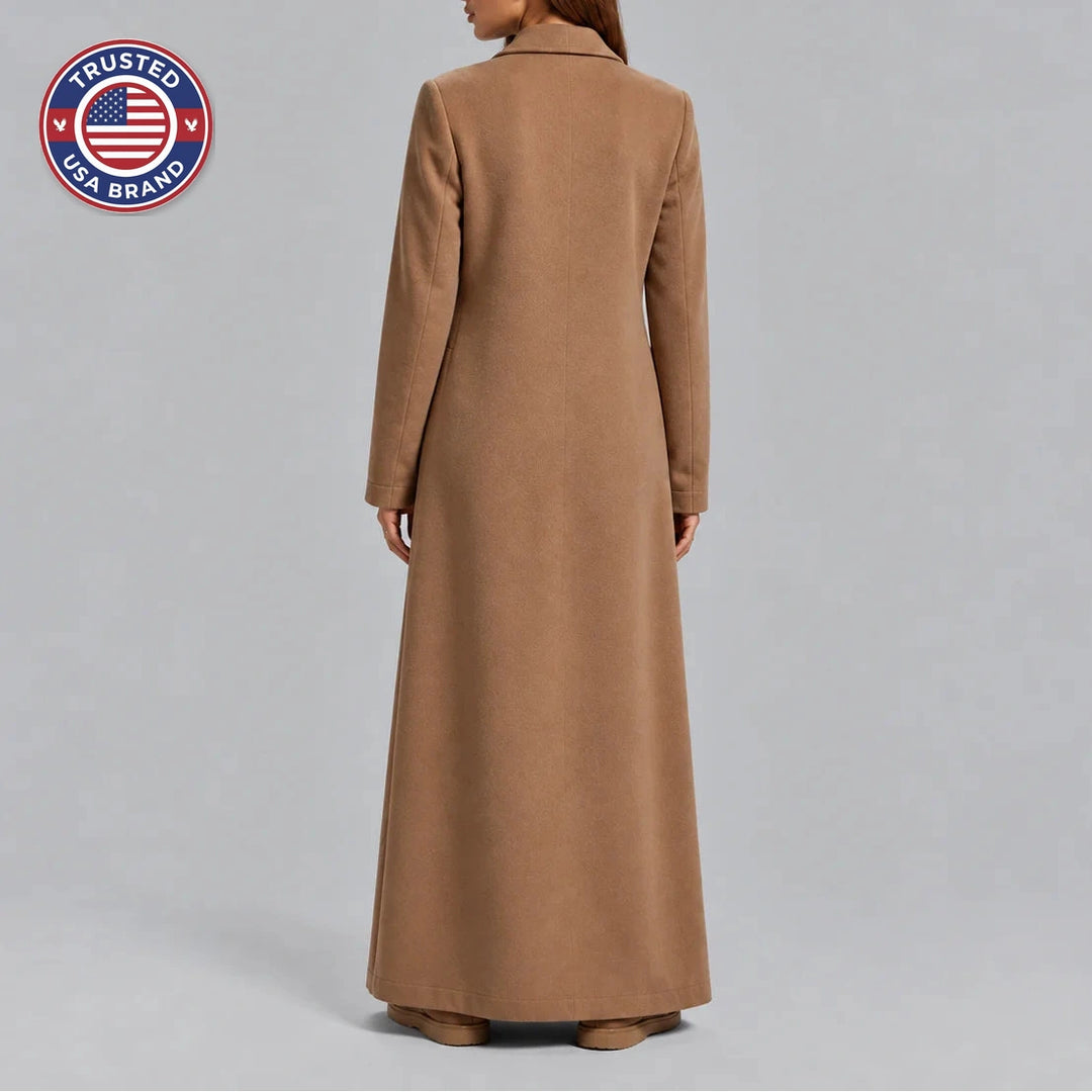 Women's winter long coat double-breasted overcoat