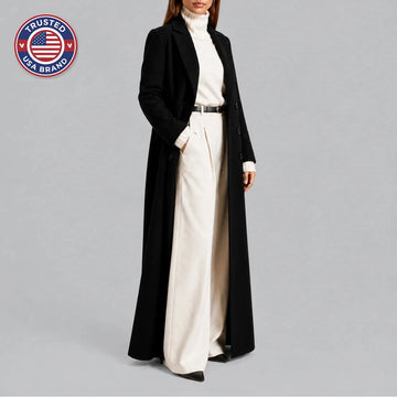 Women's winter long coat double-breasted overcoat