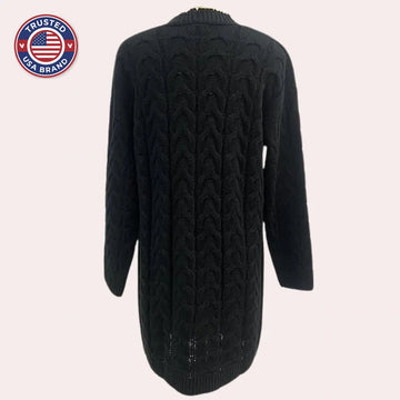 Women's button-front oversized long knit winter cardigan sweater