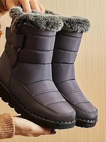 Women's platform winter snow boots in Grey