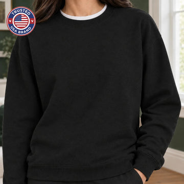 Women's relaxed cotton blend crew neck winter sweatshirt