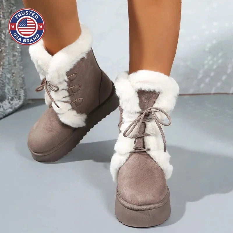 Women's retro mid-calf winter snow boots