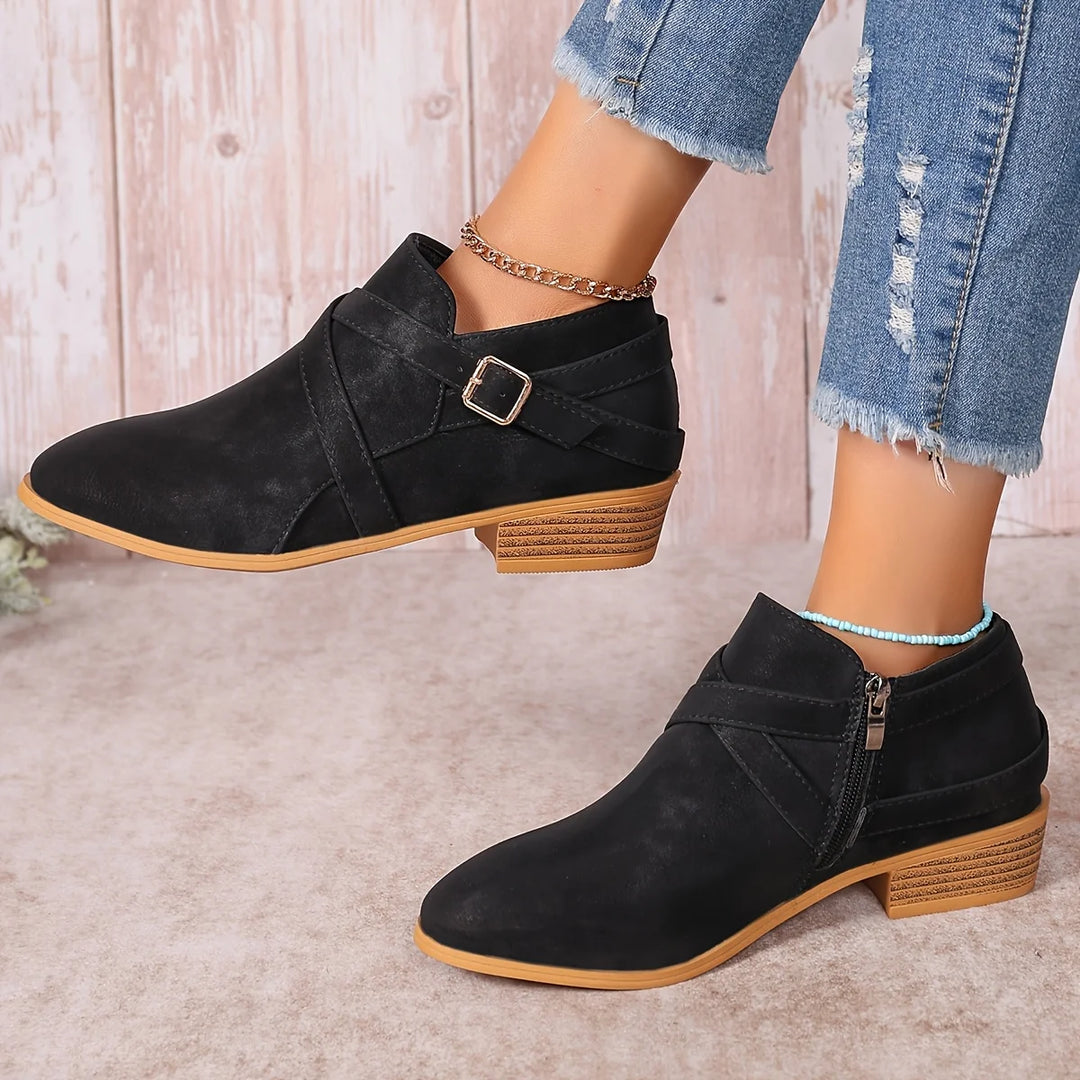 Women's winter ankle boots for daily use in Black