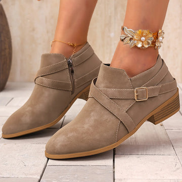 Women's winter ankle boots for daily use in Khaki