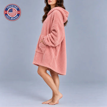 Women's oversized sherpa winter fleece hoodie chunky sweater
