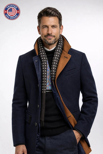 Women's smart winter wool coat with lapel